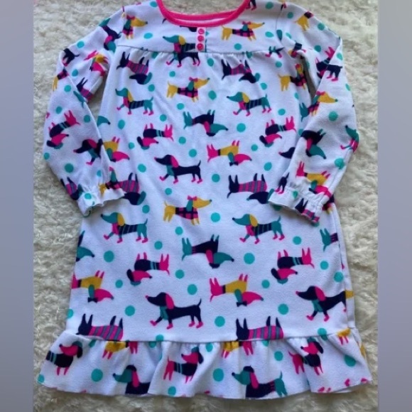 Circo Nightgown, Pajamas, Dogs, White, Pink, Blue, Warm, Soft, Size 6/6X - Picture 1 of 1